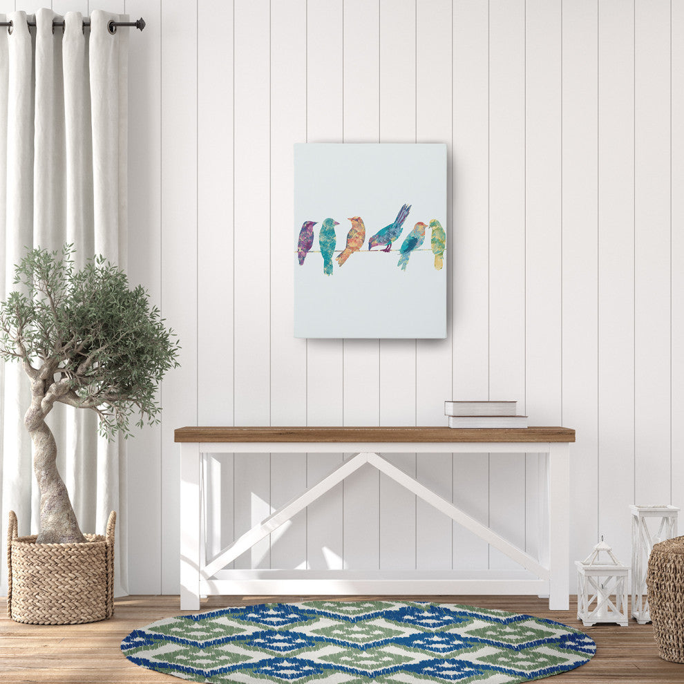 Hipster Spring Chenille Rug, Dark Cobalt Blue, 5' Round