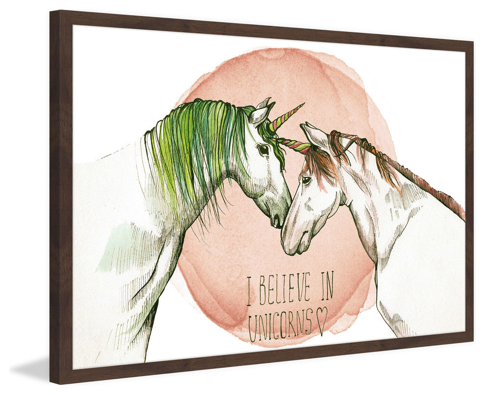 "I Believe in Unicorns II" Framed Painting Print, 18"x12"