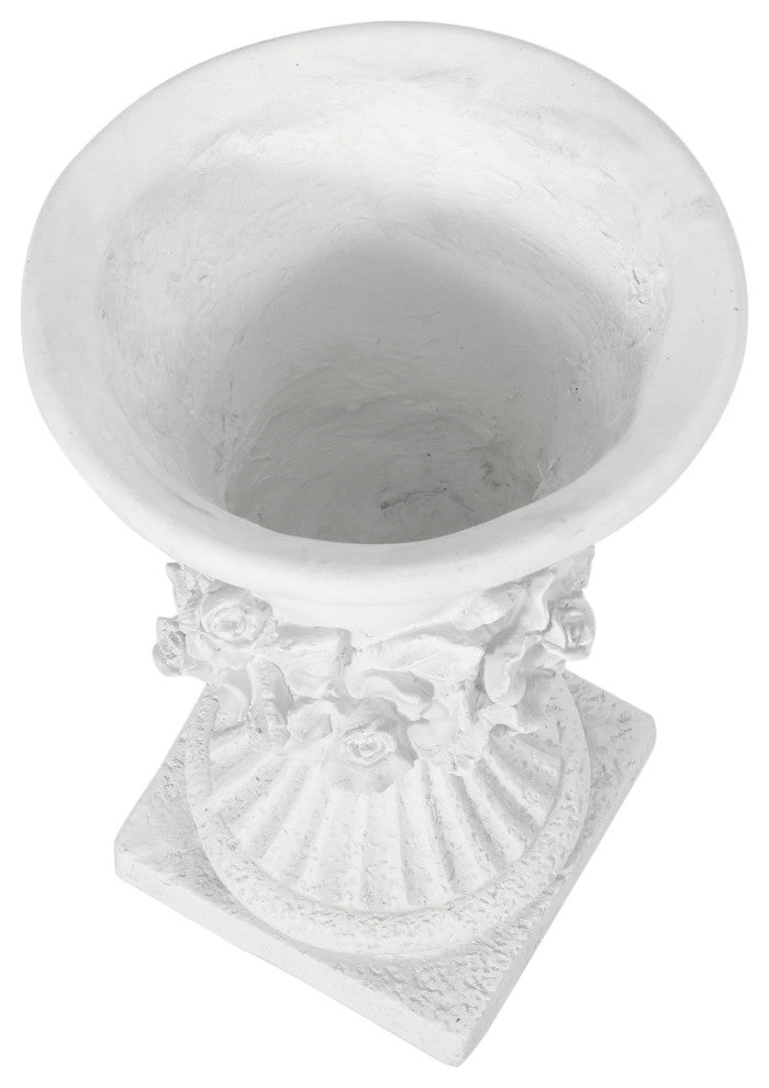 GDF Studio Michaelia Lightweight Concrete Chalice Garden Decorative Urn Planter, Antique White