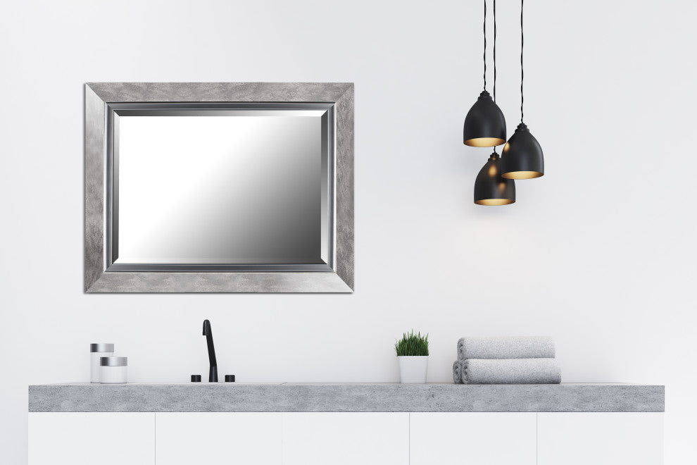 27"x35" Large Wall Mirror Silver Gradient Vanity Bathroom Bedroom Decor