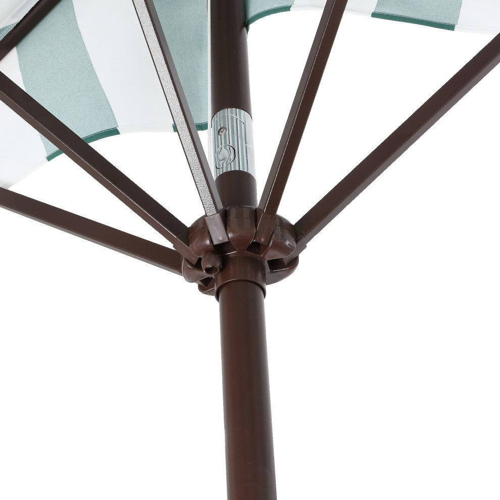 9ft Half Market Umbrella, Scalloped, Crank, Tilt, UV, Green, 108L x 56W x 97H