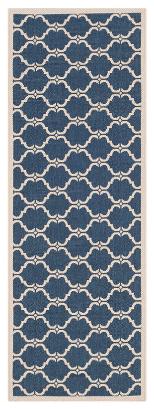 Safavieh Courtyard Cy6009-268 Navy, Beige Area Rug, 2'3" X 6'7"