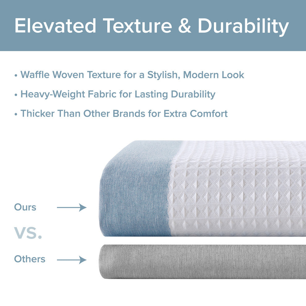 Madison Park Spa Waffle Shower Curtain With 3M Treatment