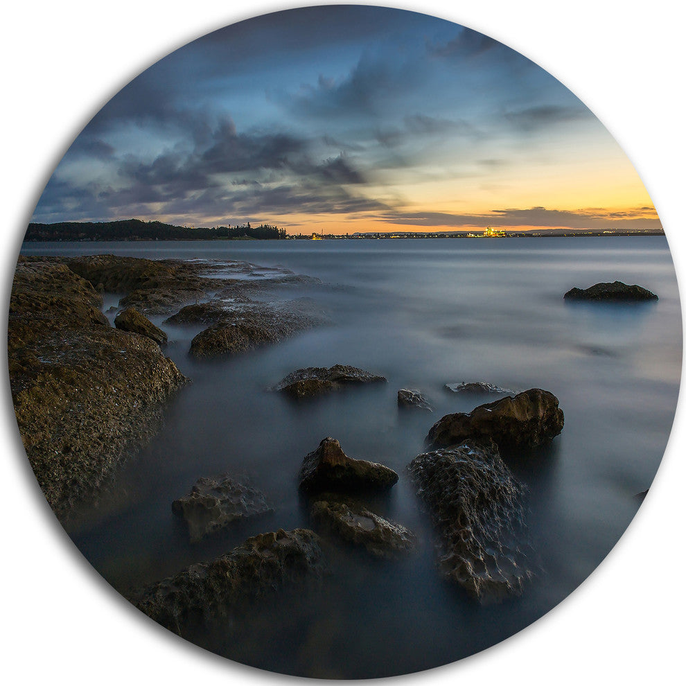 Bluish Sunset At La Perouse Sydney, Seashore Disc Metal Wall Art, 11"