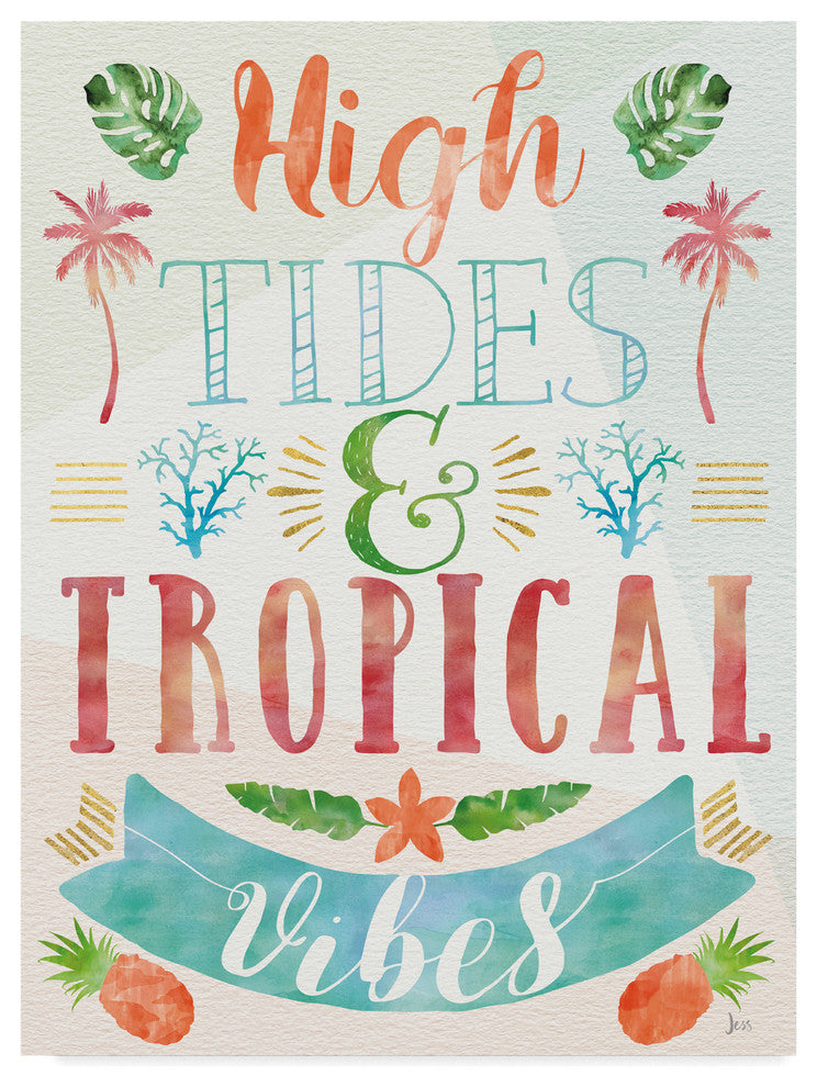Jess Aiken ''Words Of Paradise Iii'' Canvas Art, 14"x19"