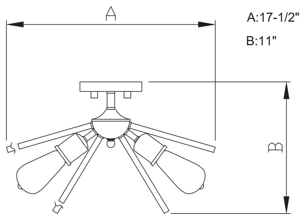 Estelle 17" Semi-Flush Mount, Natural Brass
