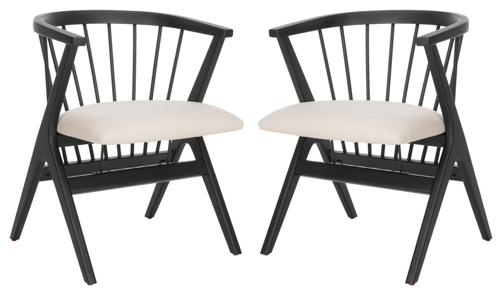 Safavieh Noah Spindle Dining Chair, Set of 2, White Oak/Gray