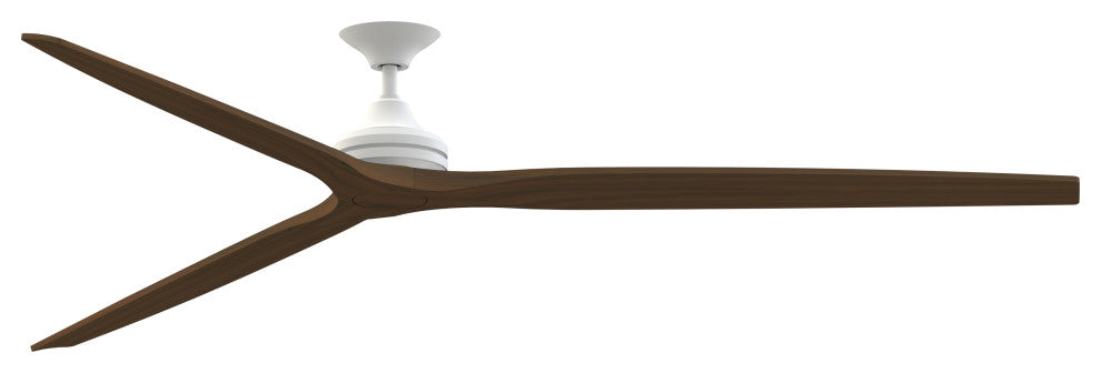 Fanimation Spitfire 96" Fan, matte White Motor, Whiskey Wood Blades