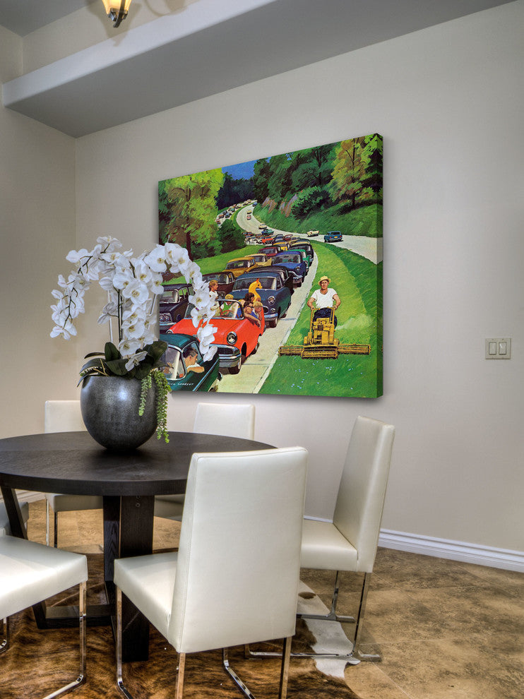 "The Lawn Mower" Painting Print on Wrapped Canvas