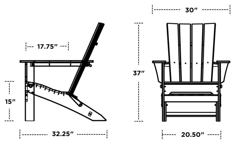 Polywood Quattro Folding Adirondack, Lime