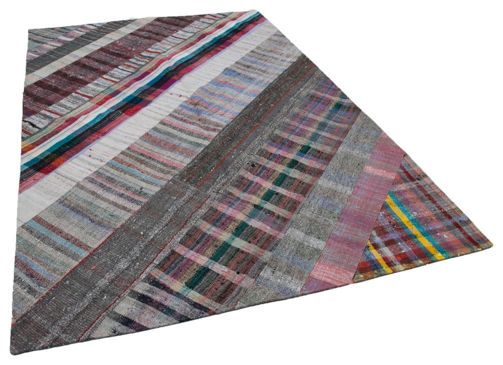 Rug N Carpet - Handmade Turkish 6' 8'' x 9' 10'' Vintage Patchwork Kilim Rug