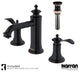 Karran 2-Handle 3-Hole Widespread Faucet With Pop-up Drain, Oil Rubbed Bronze