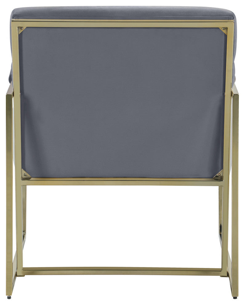 Wayne Velvet Upholstered Accent Chair, Gray