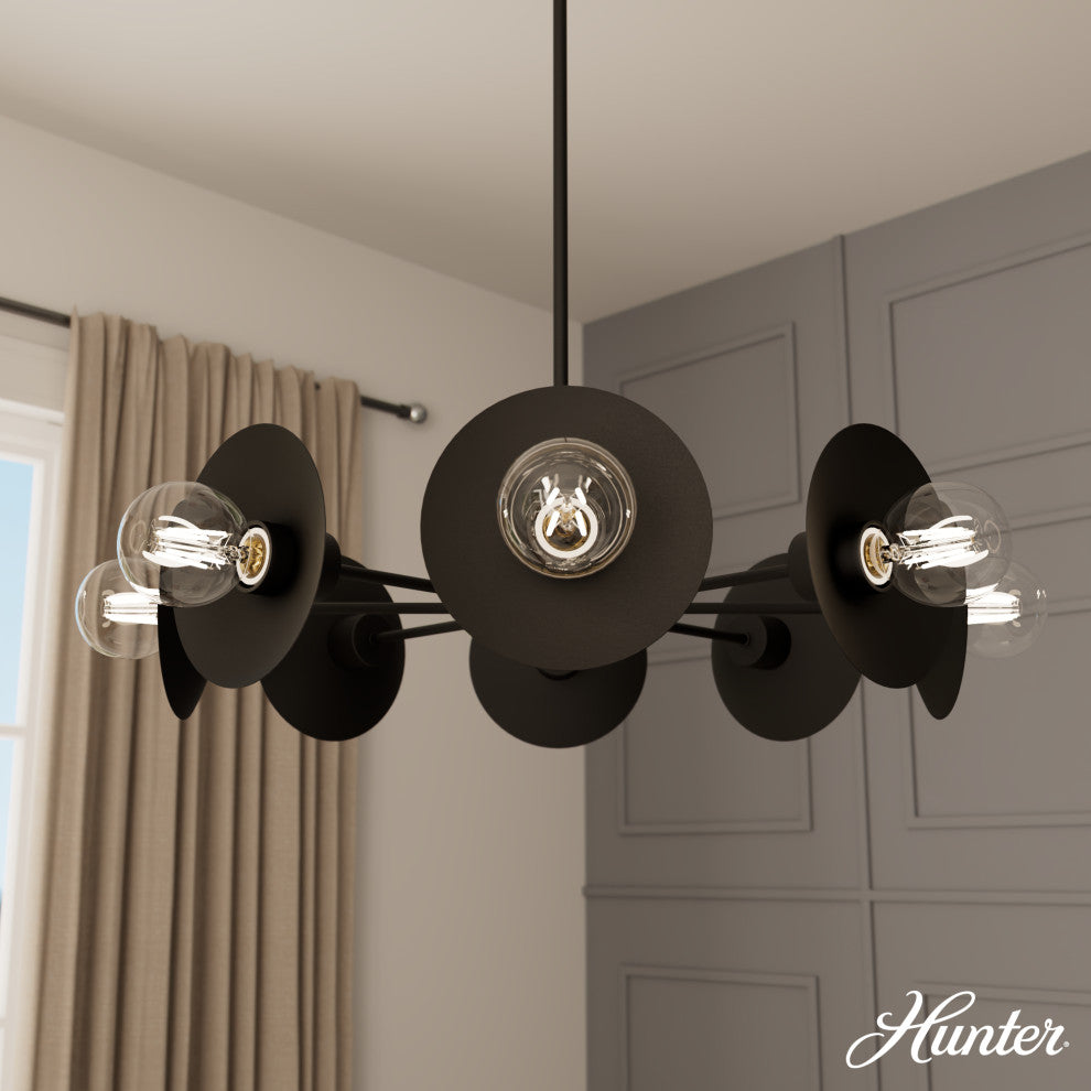 Fernando Flat Matte Black 8 Light Chandelier