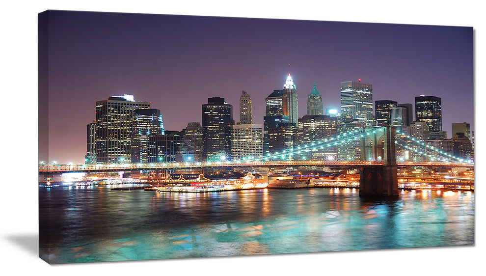 "New York City Manhattan Skyscrapers" Canvas Print32"x16"