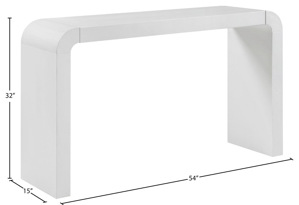 Toulon Oak Veneer Console Table, White