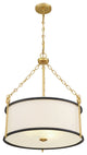 Kian 3-Light Pendant, Matte Black With True Gold