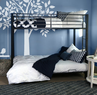 Premium Metal Twin over Futon Bunk Bed - Black