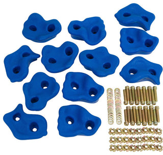 Swing Set Textured Rock Holds With Mounting Hardware, Set of 12, Blue