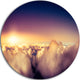 Blue Sky Over Clouds Panorama, Landscape Round Metal Wall Art, 23"