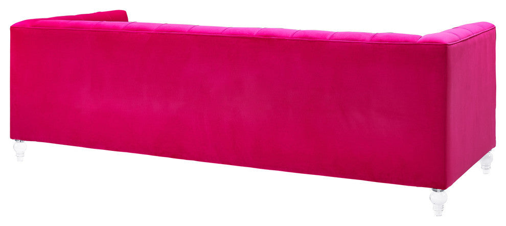Bea Hot Pink Velvet Sofa