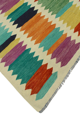 Modern Flatweave Milford Ivory/Red Rug, 5'10x7'11