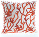 Ivory Silk With Coral Hand Beaded Pillow Cover, 16"