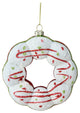 4.25" White Green and Red Doughnut Christmas Ornament