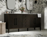 Home Living 72" Double Bathroom Vanity, Chocolate Oak