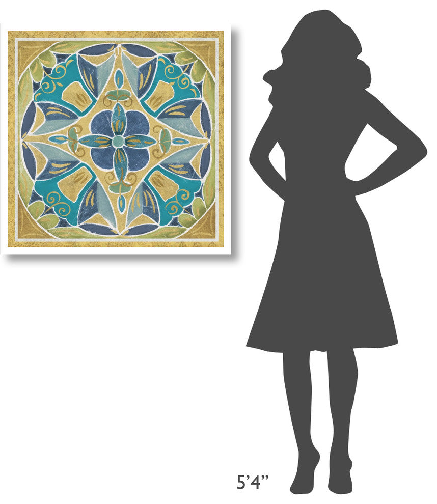 "Free Bird Mexican Tiles III" Digital Paper Print by Daphne Brissonnet, 32"x32"