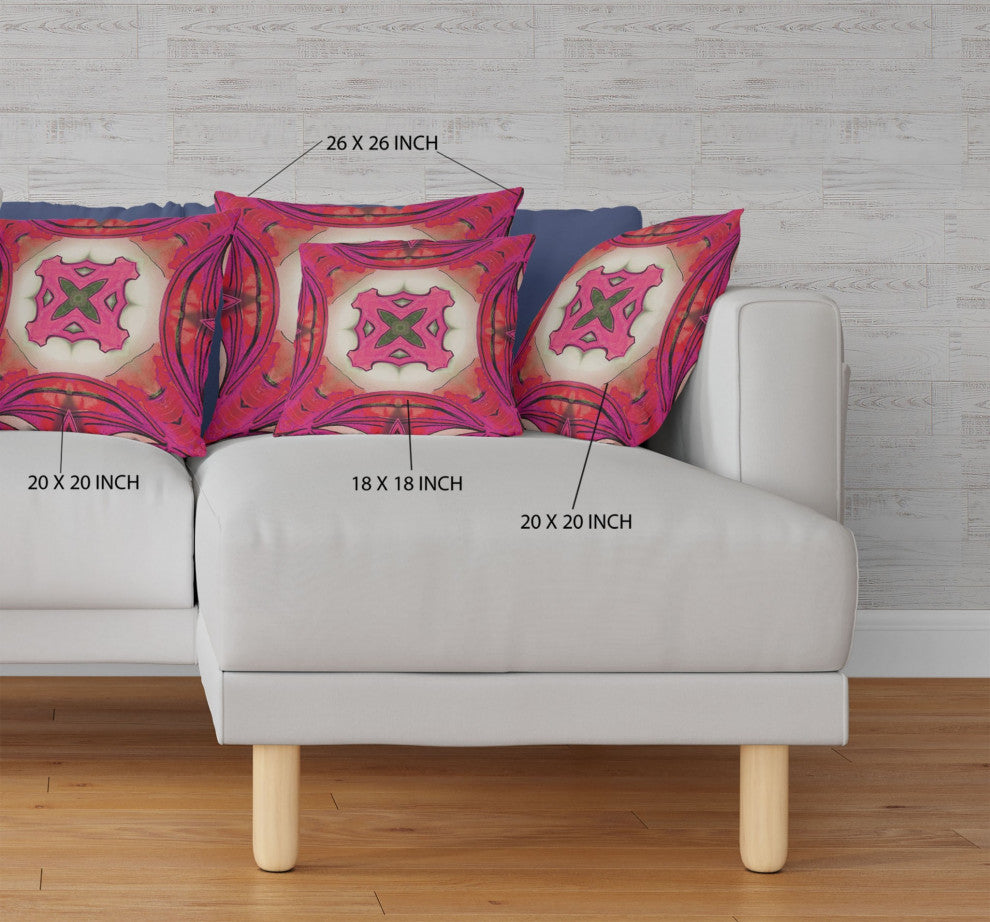 16" Hot Pink Geo Tribal Suede Throw Pillow