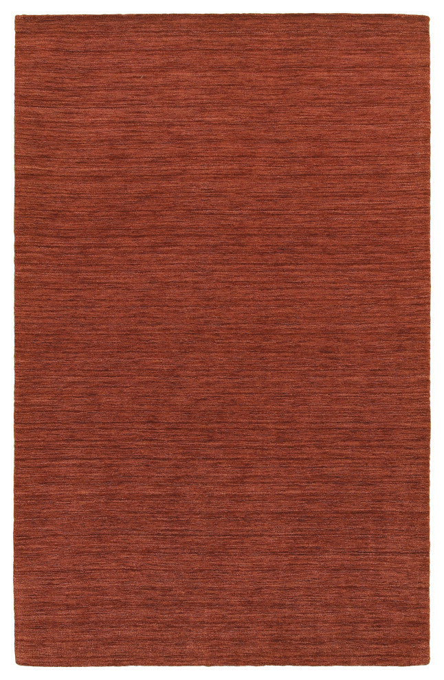 Arista Solid Red Hand-Crafted Area Rug, 6'x9'