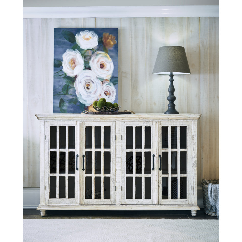 Picket House Lane Server, White With Black Interior