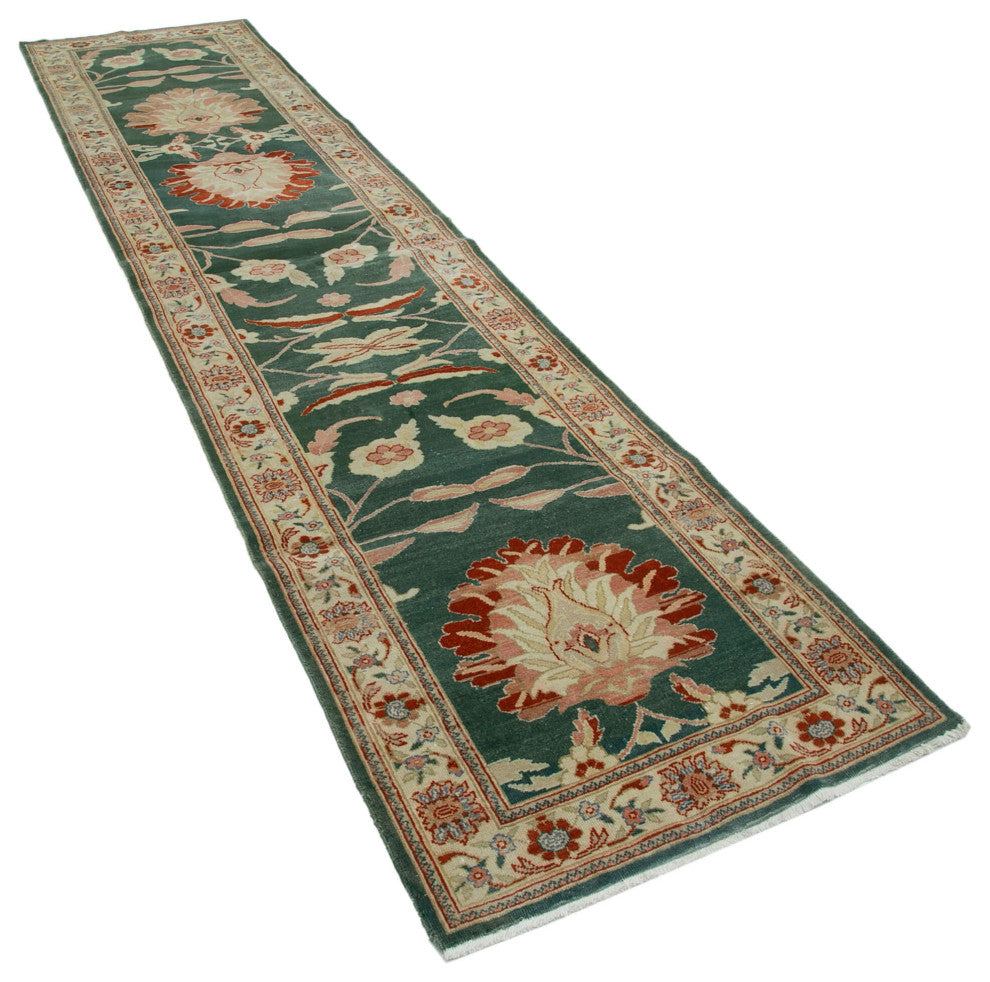 Rug N Carpet - Handmade Oriental 2' 10" x 12' 0" Runner Oushak Area Rug