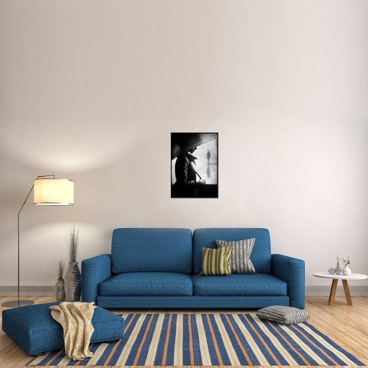 "Rain Please Tell Him" Framed Canvas Giclee by Sebastian Kisworo, 22x31"