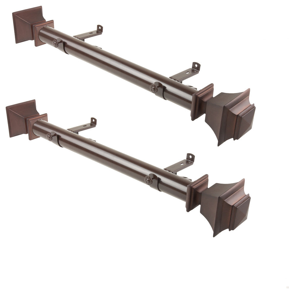 Owen 1.5" Side Curtain Rod, Cocoa, 18"