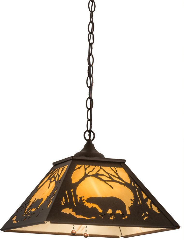 16Sq Moose & Black Bear Pendant