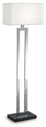 Geometric 60" Chrome and Black Contrast Floor Lamp