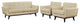 Modway Engage 3 Piece Leather Living Room Set, Beige