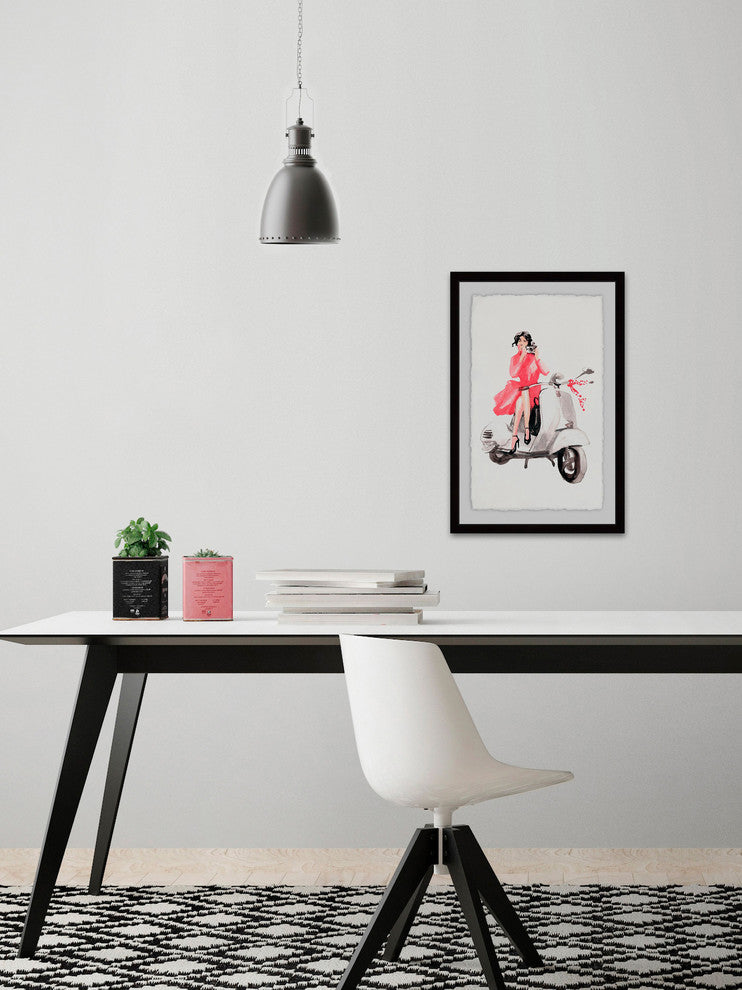 "Photo Scooter" Framed Painting Print, 24"x36"