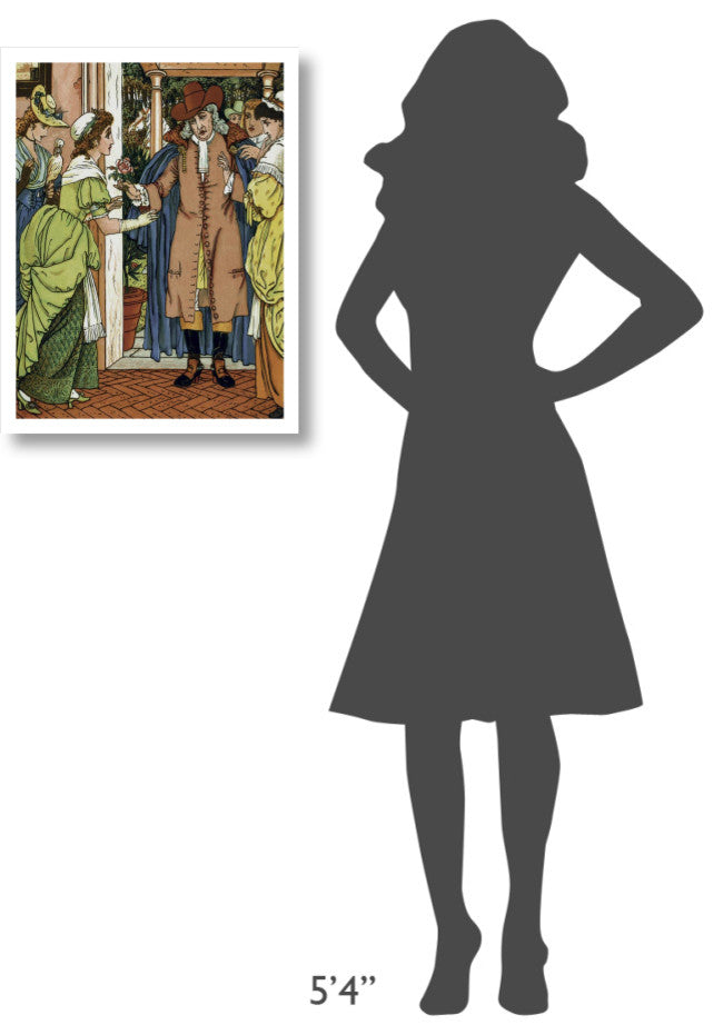 "Beauty and the Beast - Greetings" Digital Paper Print by Walter Crane, 20"x26"