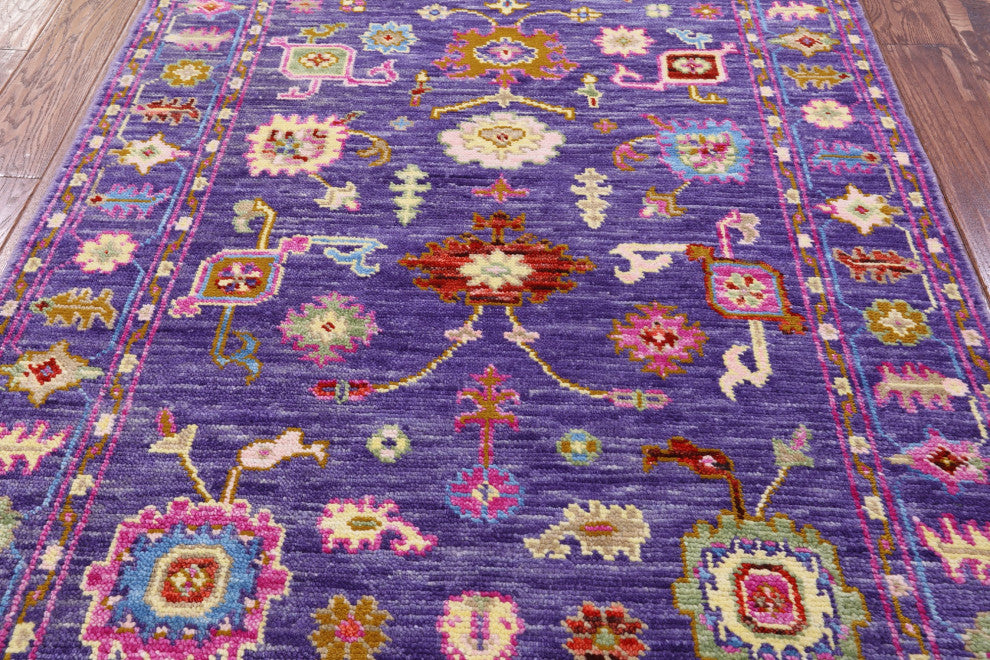 4' 1" X 6' 4" Hand Knotted Turkish Oushak Wool Rug - Q15337