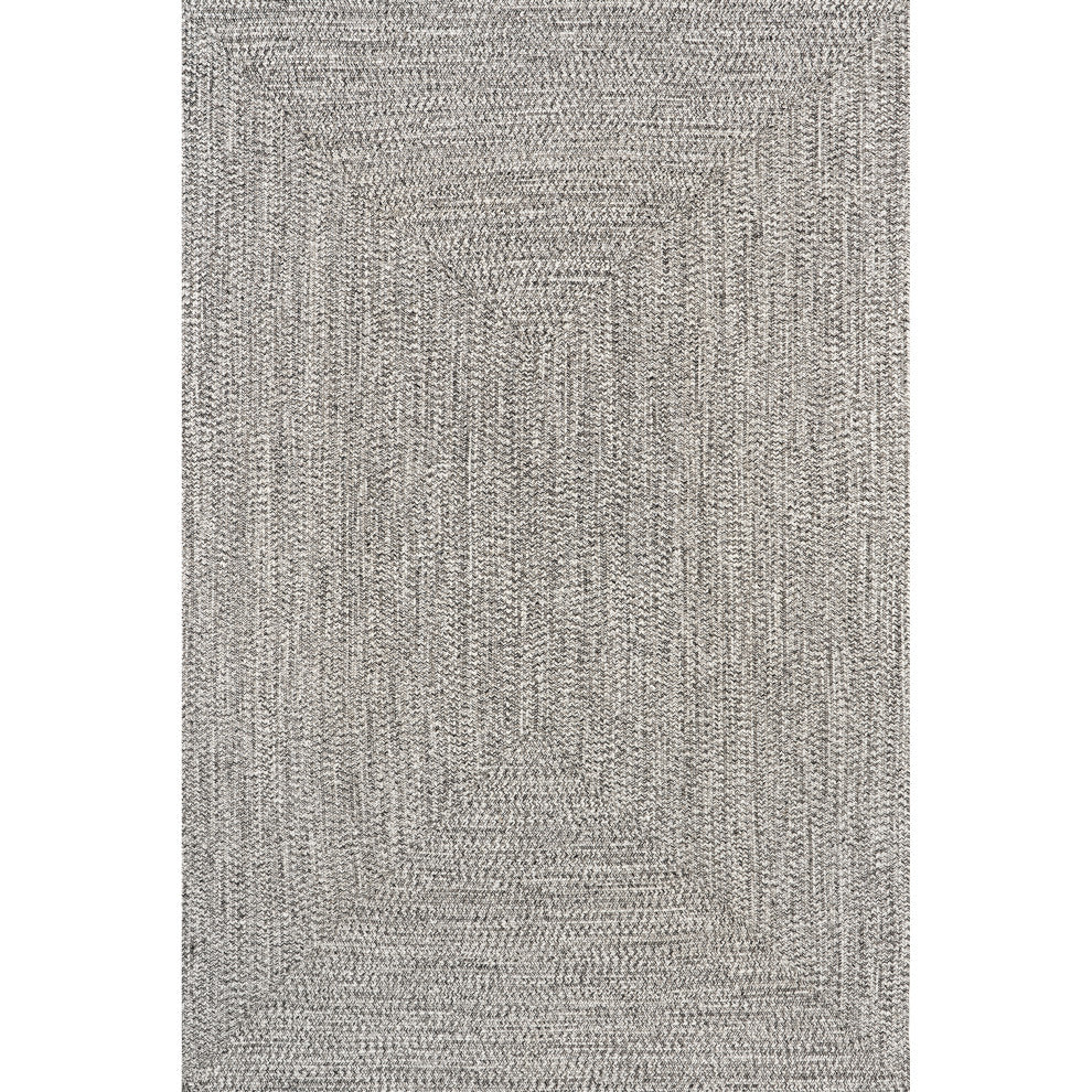 Nuloom Braided Lefebvre Indoor/Outdoor Area Rug, Salt And Pepper 8'x11'