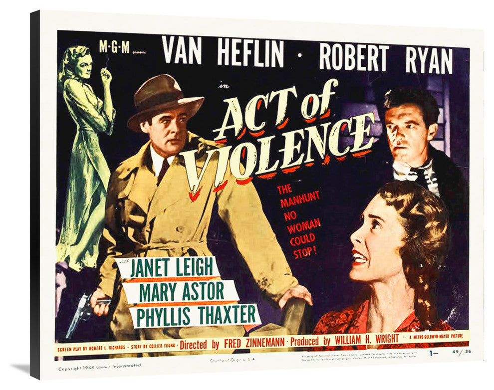 "Act of Violence" Stretched Canvas Giclee by Hollywood Photo Archive, 40x32"