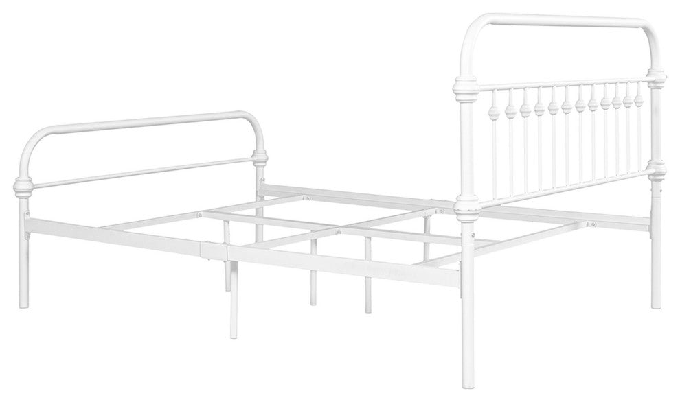 Twin/Full/Queen Wood Frame Platform Bed with Center Support Legs, White, Full