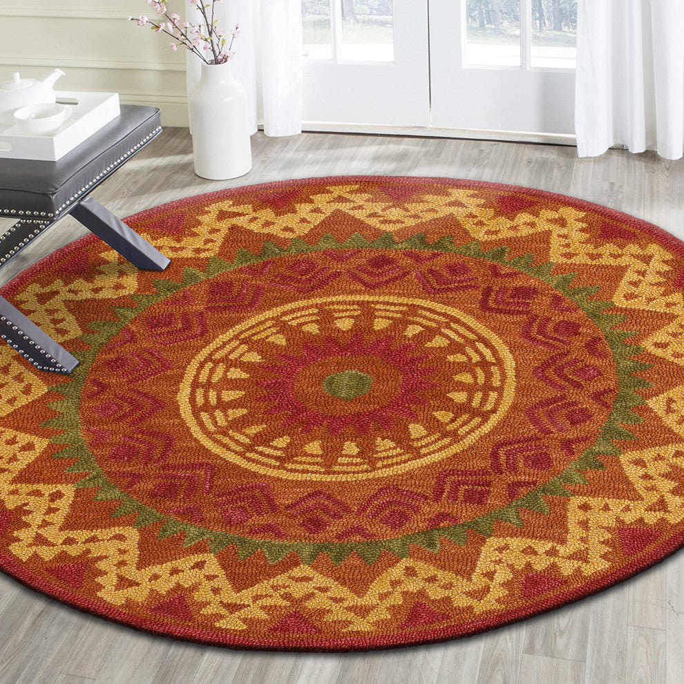 Southwestern Medallion Area Rug, 4' Round