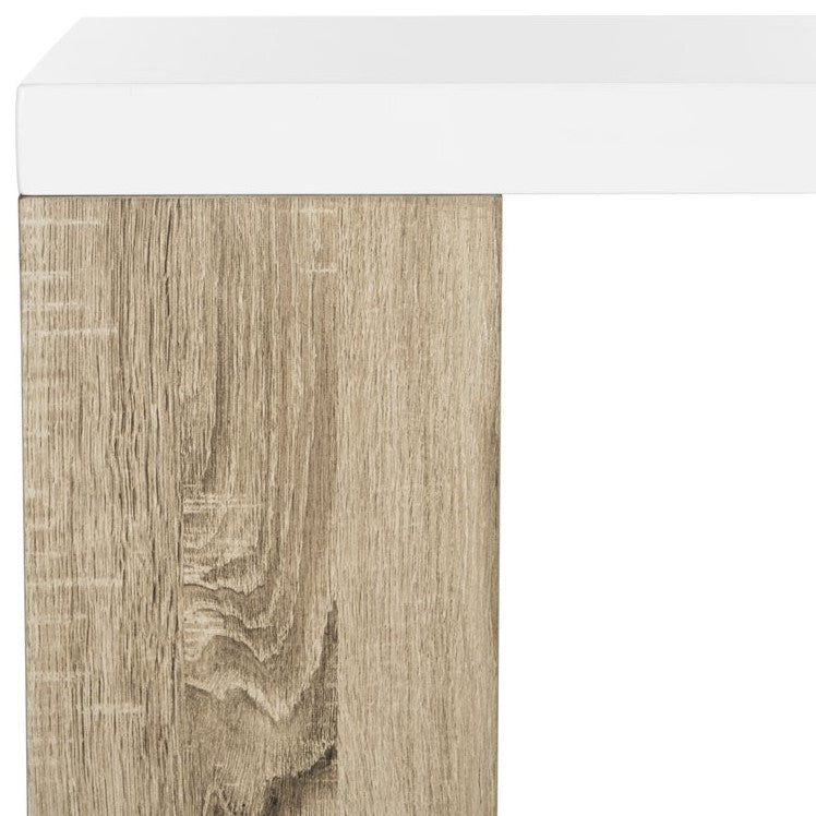 Scandinavian Desk, X-Shaped Leg With Spacious Rectangular Top, White/Light Grey