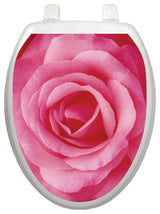 A Single Rose Toilet Tattoos Seat Cover, Vinyl Lid Decal, Floral Bathroom Decor, Elongated