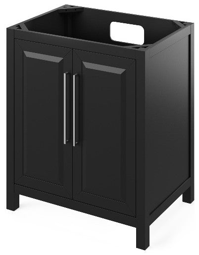 Cade Transitional 30" Black Bathroom Vanity, Boulder Cultured Marble Vanity Top