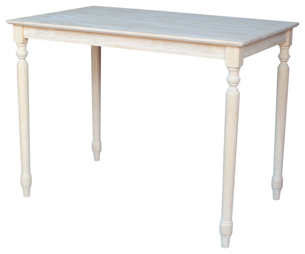 Solid Wood Top Table - Turned Legs